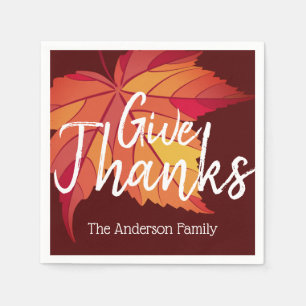 Robuuste Herfst Leaf en Geef Bedankt   Gepersonali Servet