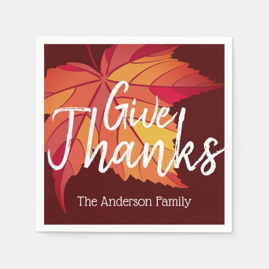 Robuuste Herfst Leaf en Geef Bedankt | Gepersonali Servet (Voorkant)