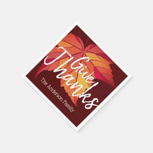 Robuuste Herfst Leaf en Geef Bedankt | Gepersonali Servet (Hoek)