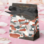 Robuuste herfstcamouflage gepersonaliseerde voorke bedankdoosjes<br><div class="desc">Vier het seizoen met deze bruine herfstcamouflage gunstbox. Geweldig voor rustieke bruiloften,  herfst festivals,  kampeertochten,  en het leger themafeesten. Personaliseer en vul met popcorn,  noten of snoep om uw gasten een gezellige,  seizoensgebonden traktatie te geven.</div>