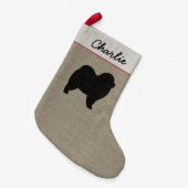 Robuuste hoes Hoe laat Dog Silhouette persoonlijke Kleine Kerstsok (Voorkant (Hangend))