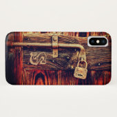 Robuuste houten deur met antiek remslot Case-Mate iPhone case (Achterkant (horizontaal))