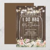 robuuste houten, pot, ik doe bbq-feest uitnodiging (Voorkant / Achterkant)