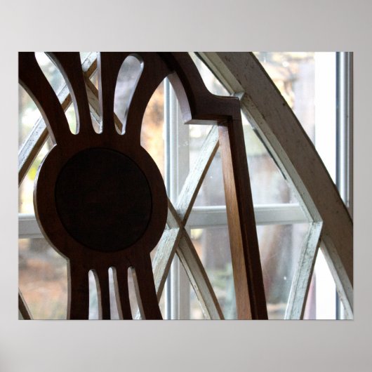 Robuuste houten stoel voor venster 16x20 poster (Voorkant)