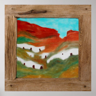 Robuuste houtgrot biedt een poster voor het landsc