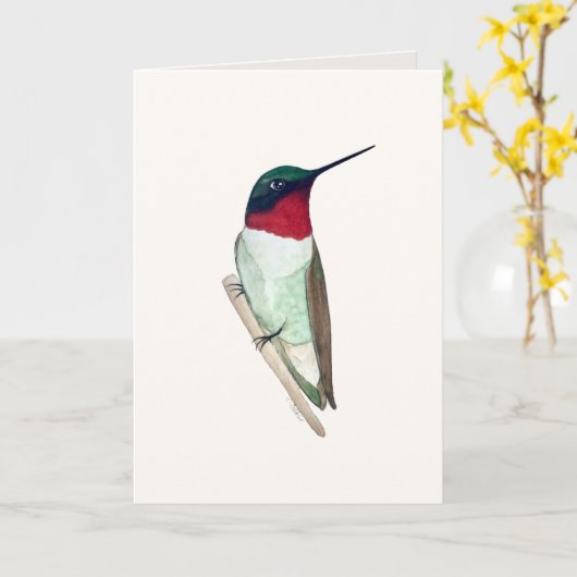 Robuuste Hummingbird Card Kaart (Gele Bloem)