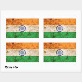 Robuuste Indiase vlag Rechthoekige Sticker (Vel)