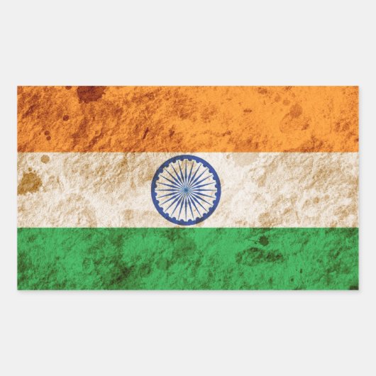Robuuste Indiase vlag Rechthoekige Sticker (Voorkant)