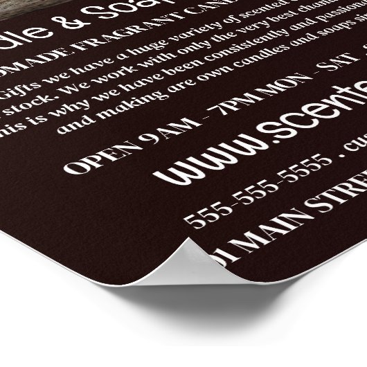 Robuuste kaars, kaarsen en zeep Maker Adverteren Poster (Hoek)