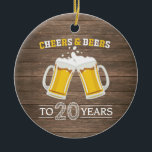 Robuuste kaas en bier tot 20 jaar keramisch ornament<br><div class="desc">Robuuste kaas en bier tot 20 jaar keramisch Ornament</div>