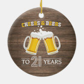 Robuuste kaas en bier tot 21 jaar keramisch ornament (Achterkant)