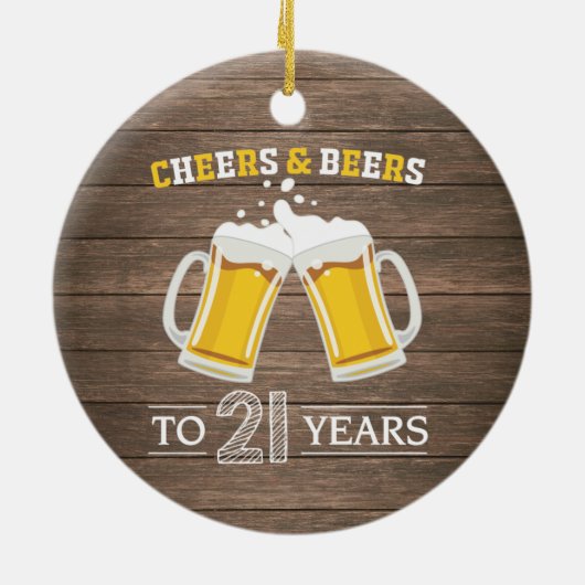 Robuuste kaas en bier tot 21 jaar keramisch ornament (Achterkant)