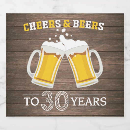 Robuuste kaas en bier tot 30 jaar bier etiket (Enkel label)