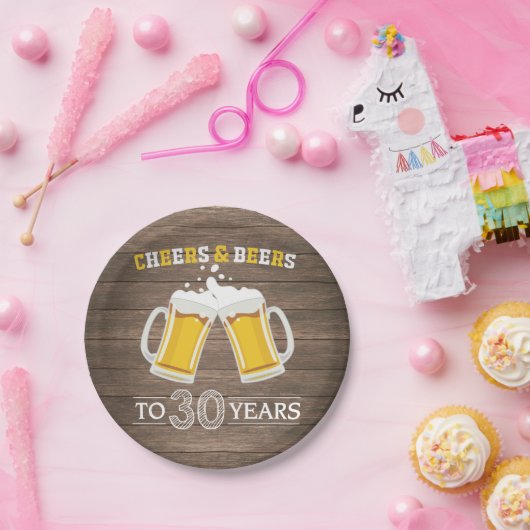 Robuuste kaas en bier tot 30 jaar Bord papier (Feest)