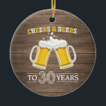 Robuuste kaas en bier tot 30 jaar keramisch ornament<br><div class="desc">Robuuste kaas en bier tot 30 jaar keramisch Ornament</div>