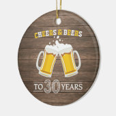 Robuuste kaas en bier tot 30 jaar keramisch ornament (Links)
