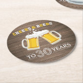 Robuuste kaas en bier tot 30 jaar ronde kartonnen onderzetter (Gebogen)