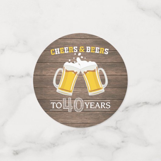 Robuuste kaas en bier tot 40 jaar confetti (Kleine voorkant)