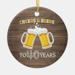 Robuuste kaas en bier tot 40 jaar keramisch ornament