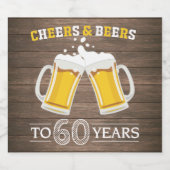 Robuuste kaas en bier tot 60 jaar bier etiket (Enkel label)