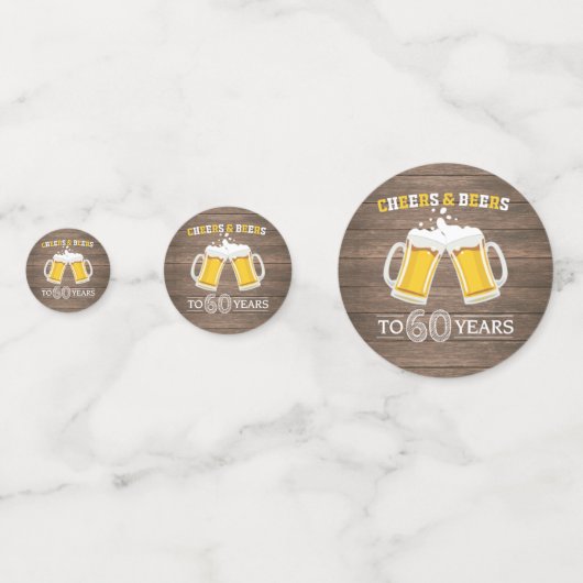Robuuste kaas en bier tot 60 jaar confetti (Voorkanten)