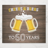 Robuuste kaas en bier tot 60 jaar etiket (Enkel label)