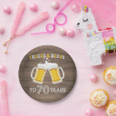 Robuuste kaas en bier tot 70 jaar papier Bord (Feest)