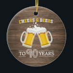 Robuuste kaas en bier tot 90 jaar keramisch ornament<br><div class="desc">Robuuste kaas en bier tot 90 jaar keramisch sieraad</div>