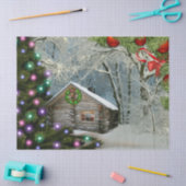 Robuuste kajuit in de wilde kerst tissuepapier (Craft)