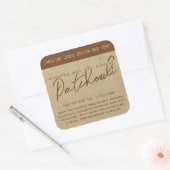 Robuuste kalligrafie Beige Kraft Paper Candle Labe Vierkante Sticker (Envelop)