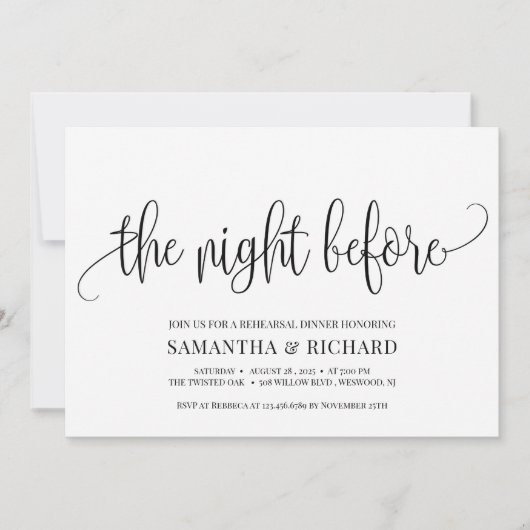 Robuuste kalligrafie de nacht voor de repetitie kaart (Voorkant)