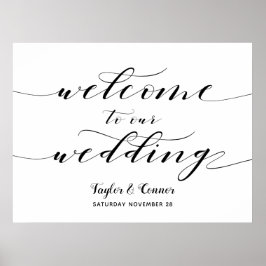 Robuuste kalligrafie Welkom bij ons huwelijksbord Poster
