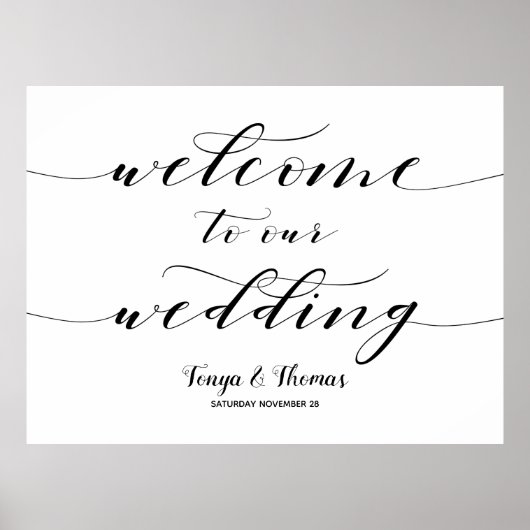 Robuuste kalligrafie Welkom ons grote bord Poster (Voorkant)