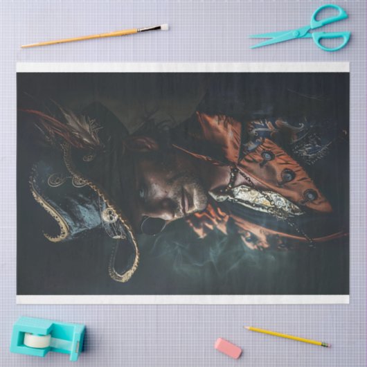 Robuuste kapitein Charisma Pirate Decoupage Tissuepapier (Craft)