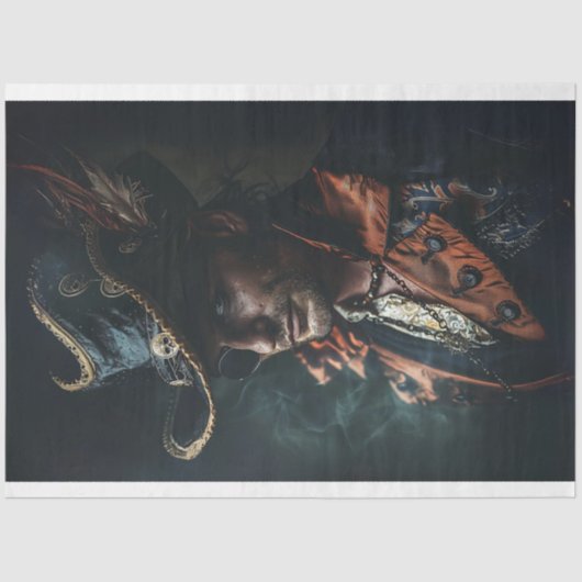 Robuuste kapitein Charisma Pirate Decoupage Tissuepapier (Voorkant)