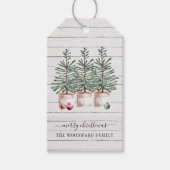 Robuuste kerstbomen Familienaam Cadeaulabel (Voorkant)