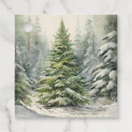 Robuuste kerstboom bedankjes labels