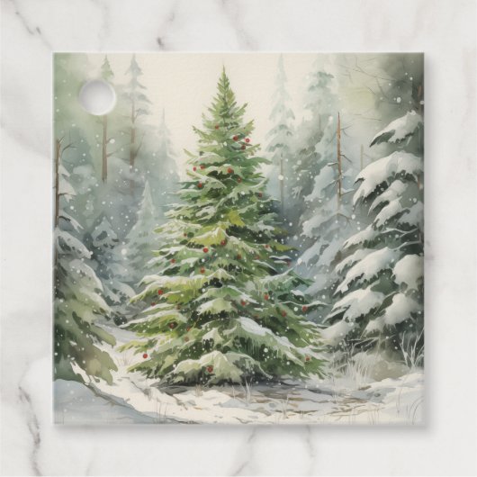 Robuuste kerstboom bedankjes labels (Voorkant)