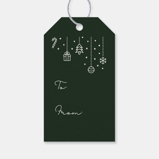Robuuste kerstboom cadeaulabel (Achterkant)