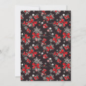 Robuuste kerstboom in rood, zwart en wit feestdagenkaart (Achterkant)