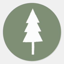 Robuuste kerstboom ronde sticker