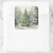 Robuuste kerstboom vierkante sticker (Tas)