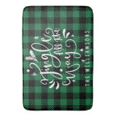 Robuuste kerstbuffel-spelnaam badmat (Voorkant Verticaal)