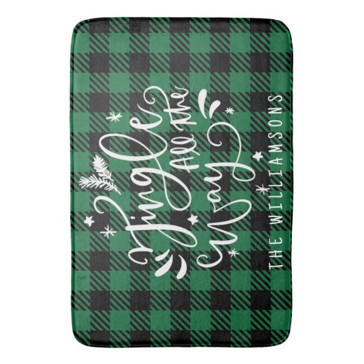 Robuuste kerstbuffel-spelnaam badmat (Voorkant Verticaal)