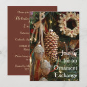 Robuuste kerstfeestdag-ornament Exchange Party Kaart (Voorkant / Achterkant)