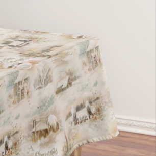 Robuuste kerstfeestdagen in de winter tafelkleed