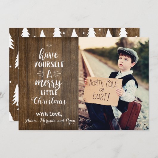 Robuuste kerstkaart met foto (Voorkant / Achterkant)