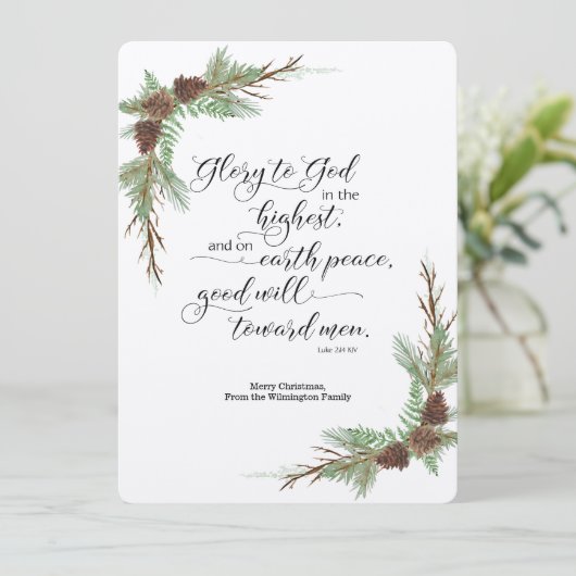 Robuuste kerstKaart met KJV Bijbelversie (Staand voorkant)