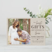 Robuuste kerstkaart voor zwangerschapsuitkondiging (Staand voorkant)