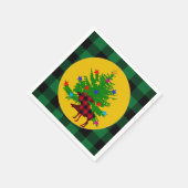 Robuuste kerstman, boom, groene buffelvlecht servet (Hoek)